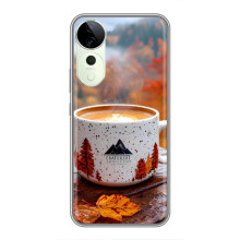 Чехол с уникальным дизайном «Осень с кофе» для ViVO Y04s – Кофе на природе