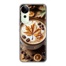 Чехол с уникальным дизайном «Осень с кофе» для ViVO Y04s – Пряный кофе