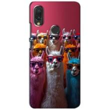 Чехол с принтом стильные животные для Виво у11 – Ламы в очках