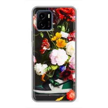 Брендновые Чехлы для Vivo Y15s - (PREMIUMPrint) (Nike цветы)