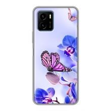 Чохли з квітами для Vivo Y15s (VPrint) (Метелик на квітах)