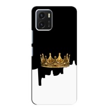 Чехол (Корона на чёрном фоне) для Виво У15с – Золотая корона