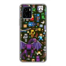 Чехол Майнкрафт на Vivo Y15s (AlphaPrint) Minecraft (Коллаж Майнкрафт)