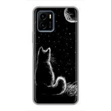 Чохол з принтом для Vivo Y15s (AlphaPrint) Модні коти (Котик і місяць)