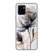 Чохол з квітковим принтом на ВІВО Y15с (Квіти на білому)