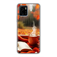 Чехол с уникальным дизайном «Осень с кофе» для Vivo Y15s – Кофе и дождь