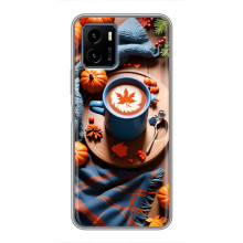 Чехол с уникальным дизайном «Осень с кофе» для Vivo Y15s – Кофе и тыквы
