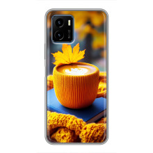 Чехол с уникальным дизайном «Осень с кофе» для Vivo Y15s – Кофе с жёлтым