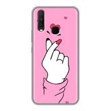 Чехол с принтом для ViVO Y17 (AlphaPrint - Знак сердечка)