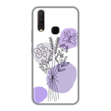 Силконовий чохол з принтом в квітах на ViVO Y17 – Фіолетовий букет