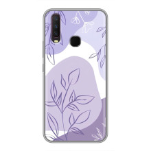 Силконовий чохол з принтом в квітах на ViVO Y17 – Фіолетовий дизайн