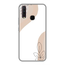 Силконовий чохол з принтом в квітах на ViVO Y17 – Нюдовий дизайн
