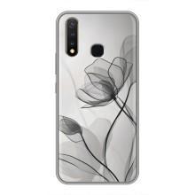 Чехол с цветочным принтом на Виво у19 – Черные цветы