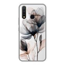 Чехол с цветочным принтом на Виво у19 – Цветы на белом