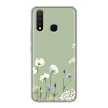 Чехол с цветочным принтом на Виво у19 – Цветы на зеленом