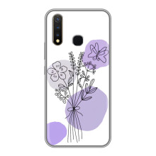 Силконовий чохол з принтом в квітах на Vivo Y19 – Фіолетовий букет