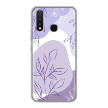 Силконовий чохол з принтом в квітах на Vivo Y19 – Фіолетовий дизайн