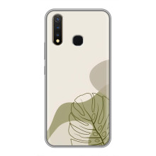 Силконовий чохол з принтом в квітах на Vivo Y19 – Монстера зелена