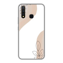 Силконовий чохол з принтом в квітах на Vivo Y19 – Нюдовий дизайн