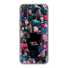 Чехол Гра в кальмара для Vivo Y19 – Коллаж игры кальмара