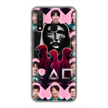 Чехол Гра в кальмара для Vivo Y19 – Персонажи игры кальмара