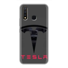 Силиконовый бампер с картинкой машины на Vivo Y19 – Logo TESLA