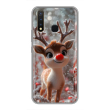 Яркий чехол для Vivo Y19 с Зимними Оленятами