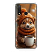 Печатный чехол «Зверята с кофе» для Vivo Y19 – Песик с кофе