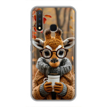 Печатный чехол «Зверята с кофе» для Vivo Y19 – Жираф с кофе
