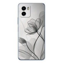Чехол с цветочным принтом на В19с Про (Черные цветы)