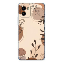Чехол с цветочным принтом на В19с Про (Коричневые цветы)