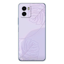 Чехол цветочный дизайн для Vivo Y19s Pro – Монстера фиолетовая