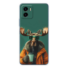 Чехол с принтом стильные животные для В19с Про – Лось с кофе