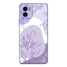 Силиконовый чехол с принтом в цветах на Vivo Y19s Pro – Фиолетовый дизайн