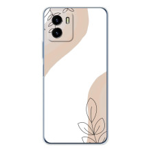 Силиконовый чехол с принтом в цветах на Vivo Y19s Pro – Нюдовый дизайн