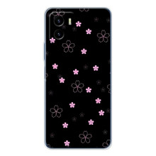 Чехол с розовым рисунком для Vivo Y19s Pro – Розовые цветы на черном