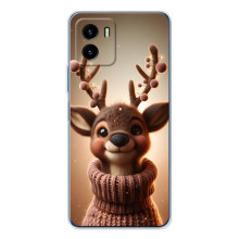 Яскравий чохол для Vivo Y19s Pro з Зимові Оленята – Олень в светрі