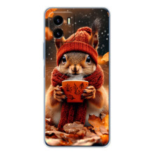 Друкований чохол 'Звірята з кавою' для Vivo Y19s Pro – Білка з кавою
