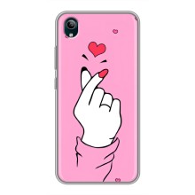 Чехол с принтом для ViVO Y1s (AlphaPrint - Знак сердечка) – Знак Love