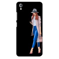 Чехол с картинкой Модные Девчонки ViVO Y1s – Девушка со смартфоном