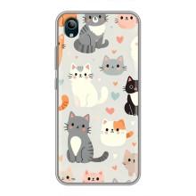 Чехол с рисунком кот на ViVO Y1s – Коллаж котов