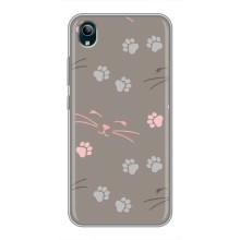 Чехол с рисунком кот на ViVO Y1s – Лапы и усы