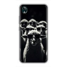 Чехол с принтом стильные животные для Виво у1с – Овечка в очках