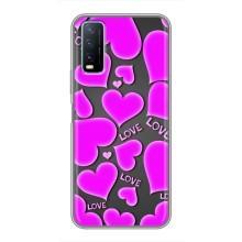 Чехлы для любимой на Виво у20 (VPrint) (Pink hearts)