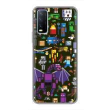 Чехол Майнкрафт на ViVO Y20 (AlphaPrint) Minecraft (Коллаж Майнкрафт)