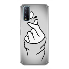 Чехол с принтом для ViVO Y20 (AlphaPrint - Знак сердечка) – Значок Love