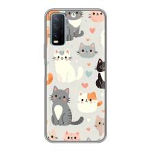 Чехол с рисунком кот на ViVO Y20 – Коллаж котов