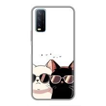 Чехол с рисунком кот на ViVO Y20 – Коты в очках
