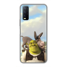 Чехол с мультфильмом Шрек на ViVO Y20 – Шрек и осел