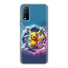 Чехол с Пикачу на ViVO Y20 – Лого Пикачу
